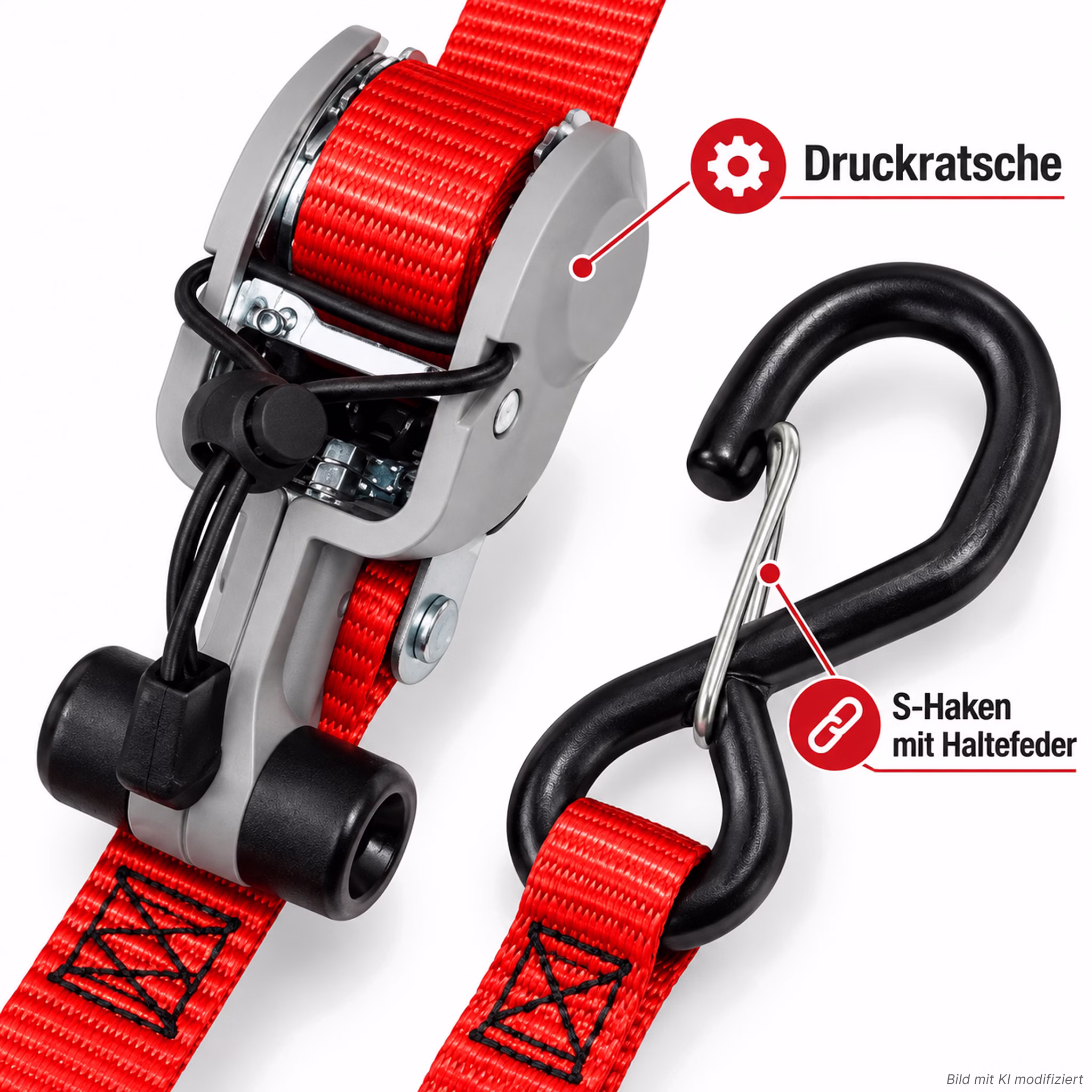 Bild des MasterLock Spanngurtes in Rot 2er Pack