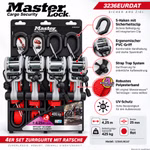 Bild des MasterLock Spanngurtes in Rot 4er Pack Bild des MasterLock Spanngurtes in Rot 4er Pack
