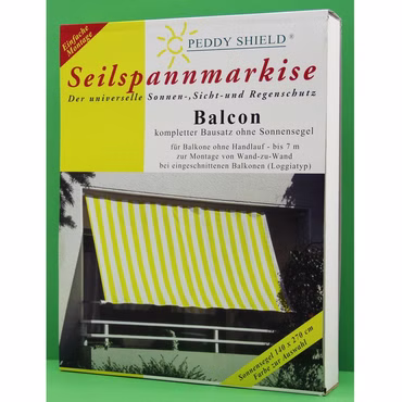 Seilspann Markise für Balkone bis 7m Sonnensegel Sonnenschutz Peddy Shield