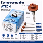 Technische Grafik der Spenglerschrauben in der Farbe RAL 8004 Kupferbraun