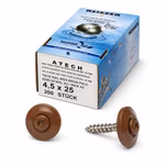 Bild Frontalaufnahme Karton + Schraube(n) der Sorte 4.5x25 RAL 8025