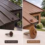 Lifestylebild zu den Schrauben der Sorte 4.5x25 RAL 8025 und der Sorte 4.5x25 RAL 8014