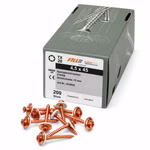 Bild Frontalaufnahme Karton + Schrauben der Sorte 4.5x45mm 15mm DS verkupfert
