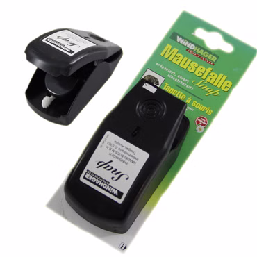 Bild der Mausefalle in Verpackung und ohne aufgestellt