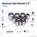 Bild des Gedore D15 Stecknuss-Satzes Bild des Gedore D15 Stecknuss-Satzes