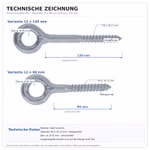 Bild der Conacord Ösenschrauben Technische Zeichnung