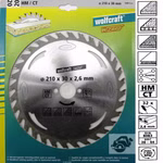 Bild eines Sägeblatts in Vertpackung mit Sägematerialzeichen Frontalaufnahme