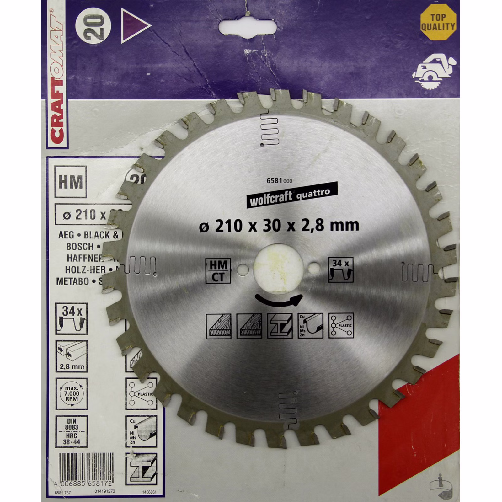 6581-1.jpg Bild eines Kreissägeblattes Frontalaufnahme in Verpackung