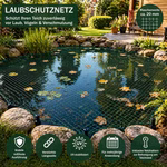 Bild des Laubnetzes gespannt über einem Teich