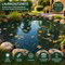 Laubschutznetz-Lifestyle-1.jpg Bild des Laubnetzes gespannt über einem Teich