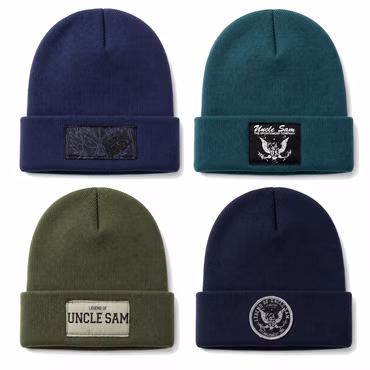 Uncle Sam Beanie Strickmütze Wintermütze Herren Damen warm weich 4 Farben