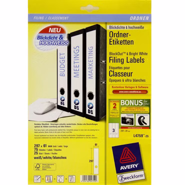Bild Verpackung Ordneretiketten Vorderseite