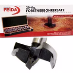 Bild der Verpackung des Forstnerbohrersatzes und 1 Forstnerbohrer