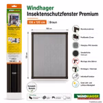 Bild des Windhager Premium Alu Fliegengitters Braun Bild des Windhager Insektenschutfensters Premium in