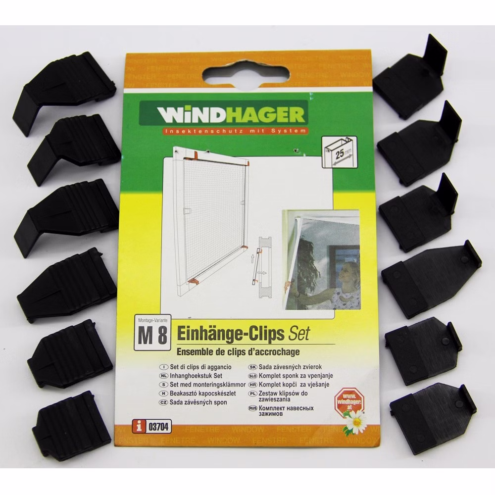 Bild der Windhager Fliegengitter Zubehörteile Bild der EinhängeClips 03704 Schwarz
