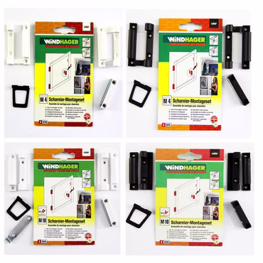 Deckblatt mit 4 Scharnier-Montagesets der Firma Windhager
