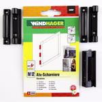 M12 ALU-Scharnier-Montageset der Firma Windhager in Schwarz