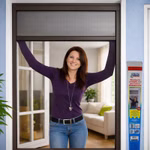 Insektenschutzrollo 160x160 cm Braun Alu Fliegengitter kürzbar Rhino Screen