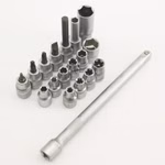 Bild der Einzelteile des Stecknuss-Sets