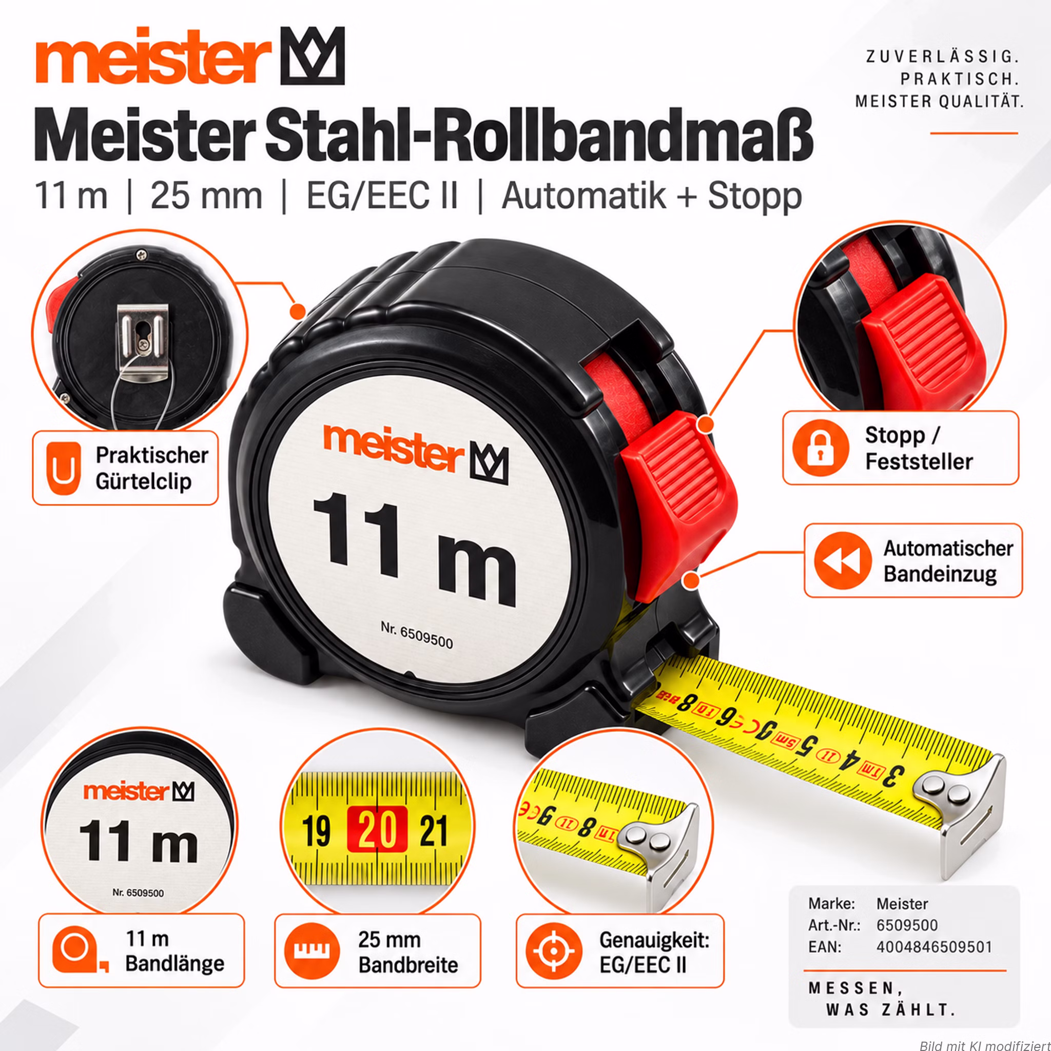Bild des Meister Rollbandmaß 11m