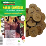 Bild der Kokos-Quelltabs mit Verpackung