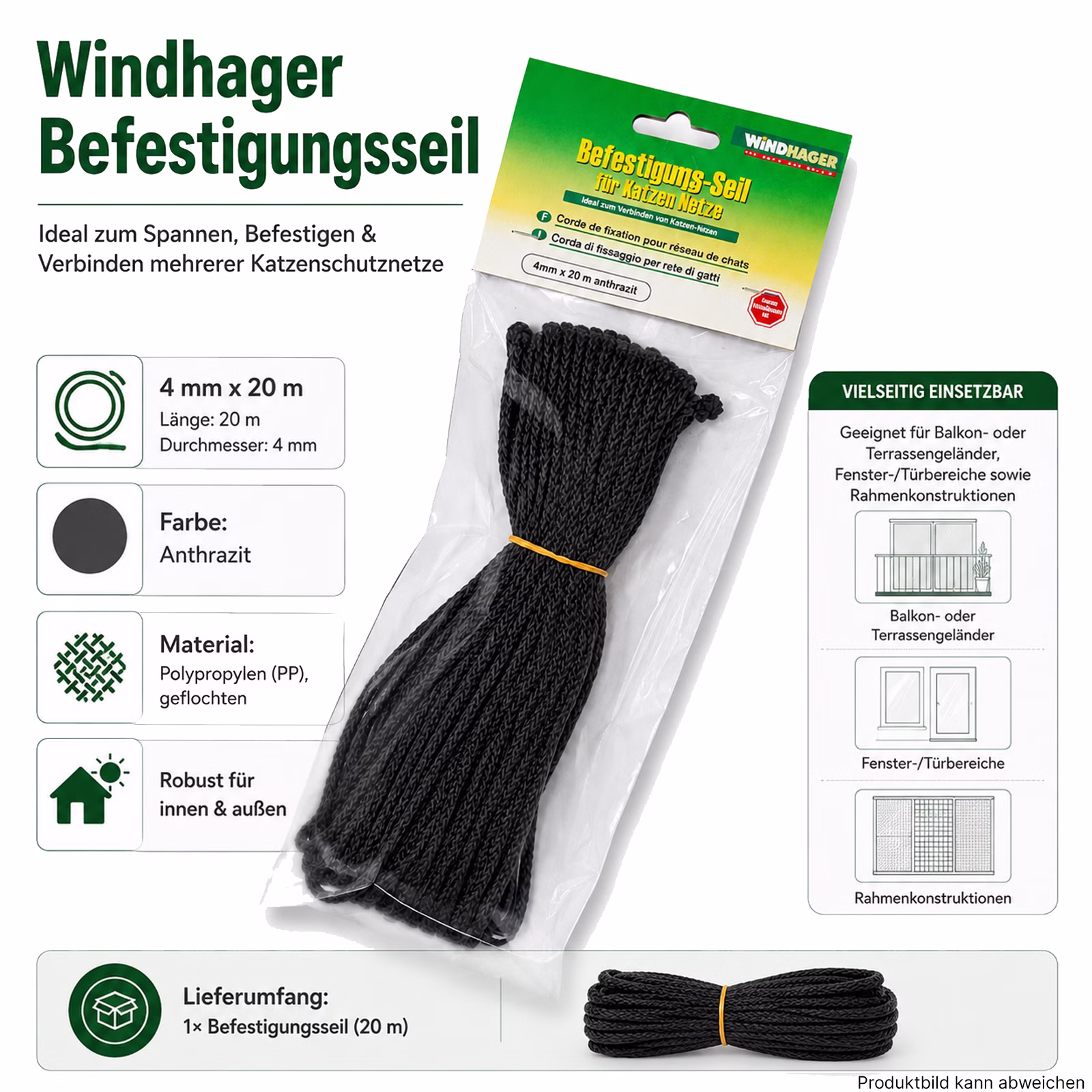 Bild des Windhager Befestigungsseils für Katzen Bild des Windhager Befestigungsseils für Katzen