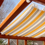 Windhager Sonnensegel 265x145cm für Seilspannmarkise/Pergola orange-grau-weiß