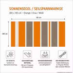 Bild des Windhager Sonnensegels in WeissGrauOrange