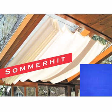 Sonnensegel Seilspannmarkise f. Pergola Beschattung Laufhaken 265x145cm Blau