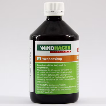 Frontalaufnahme einer Flasche Wespensirup