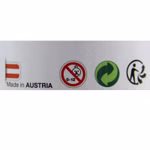 Aufnahme der Warn- und Entsorgungshinweise
