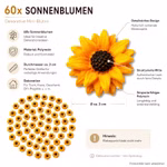 Bild der 60 Sonnenblumenaufkleber Bild der 60 Sonnenblumenaufkleber