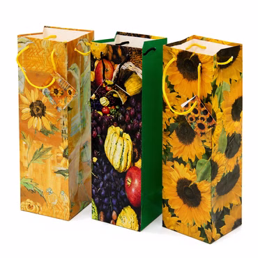 Bild mit 3 aufgestellten Geschenktaschen in verschiedenen Mustern Bild mit 3 aufgestellten Geschenktaschen in verschiedenen Mustern