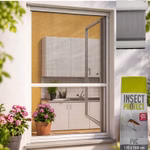 Fliegengitter Insektenschutz Rollo Fenster 130x160 cm Weiß PVC kürzbar FR