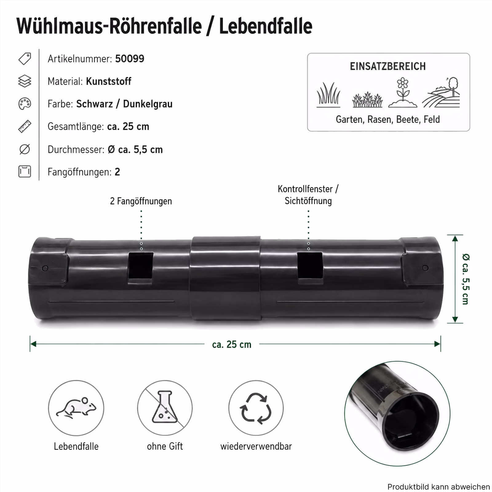 Bild der Windhager Wühlmausfalle Bild der Windhager Wühlmausfalle