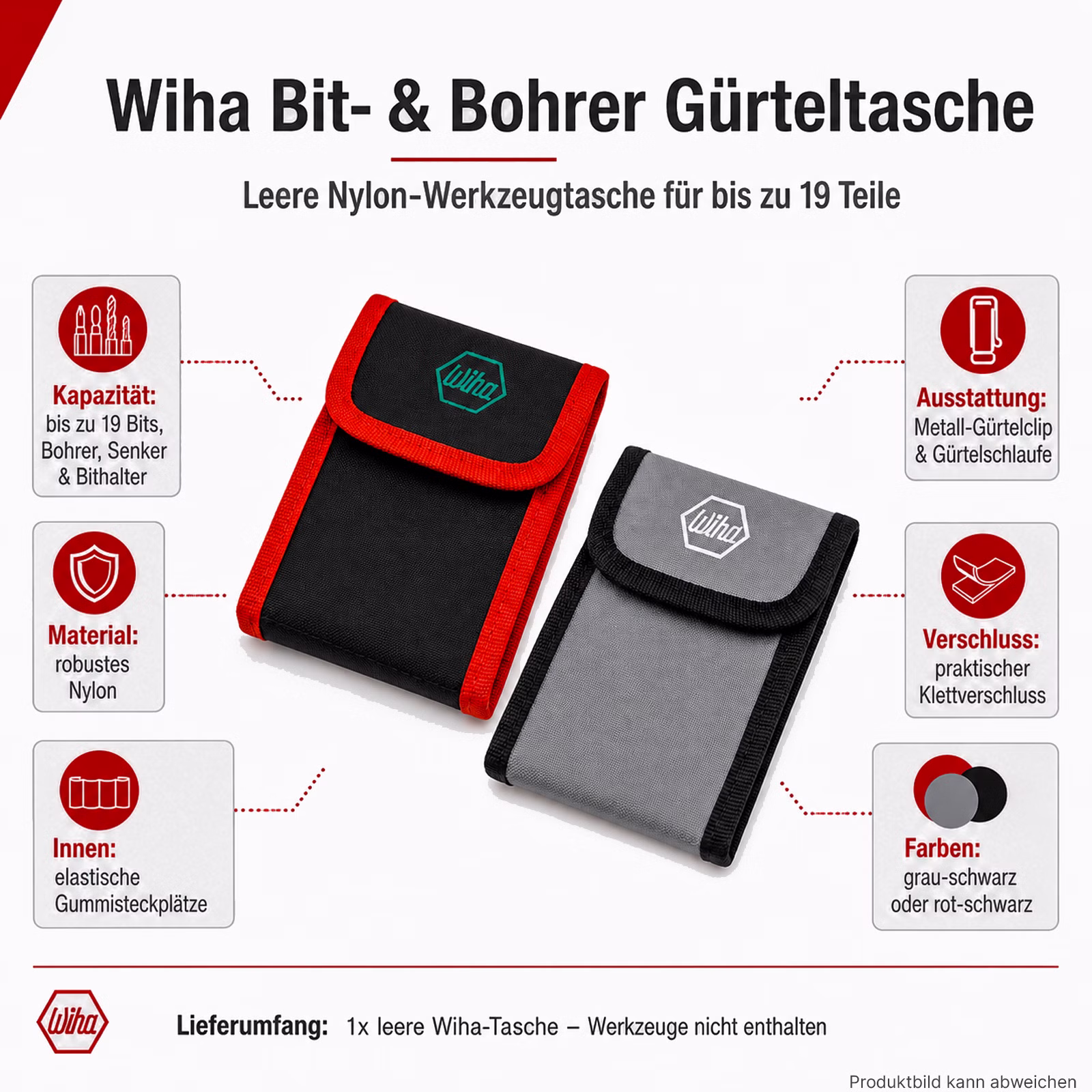 Bild der wiha Bittaschen rot und grau