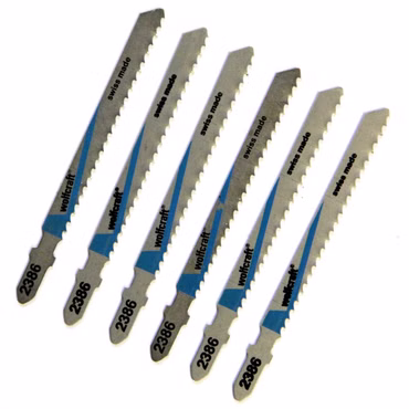 6x Stichsägeblätter Stichsägeblatt HSS für Metall T- Schaft Wolfcraft 2386