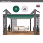 Bild einer Pergola mit grünem Seilspannsegel