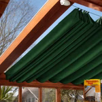 Sonnensegel 420x145 cm Grün für Seilspannmarkise Pergola inkl. 20 Laufhaken