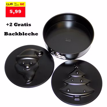 Werbebild der 26cm Springform mit 2 daneben positionierten Motivformen