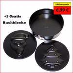 Bild der 26cm Springform mit 2 daneben positionierten Motivformen