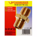 Frontalaufnahme des Doppelnippel G1/4LH