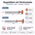 Bild der Technischen Grafik der Nageldübel in den beiden Größen
