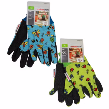 Bild zweier Paare Kinderhandschuhe, blau und grün