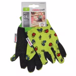 Bild der Handschuhe mit Bienchen-Grün
