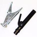 Bild einer Masseklemme sowie eines Elektrodenhalters jeweils liegend