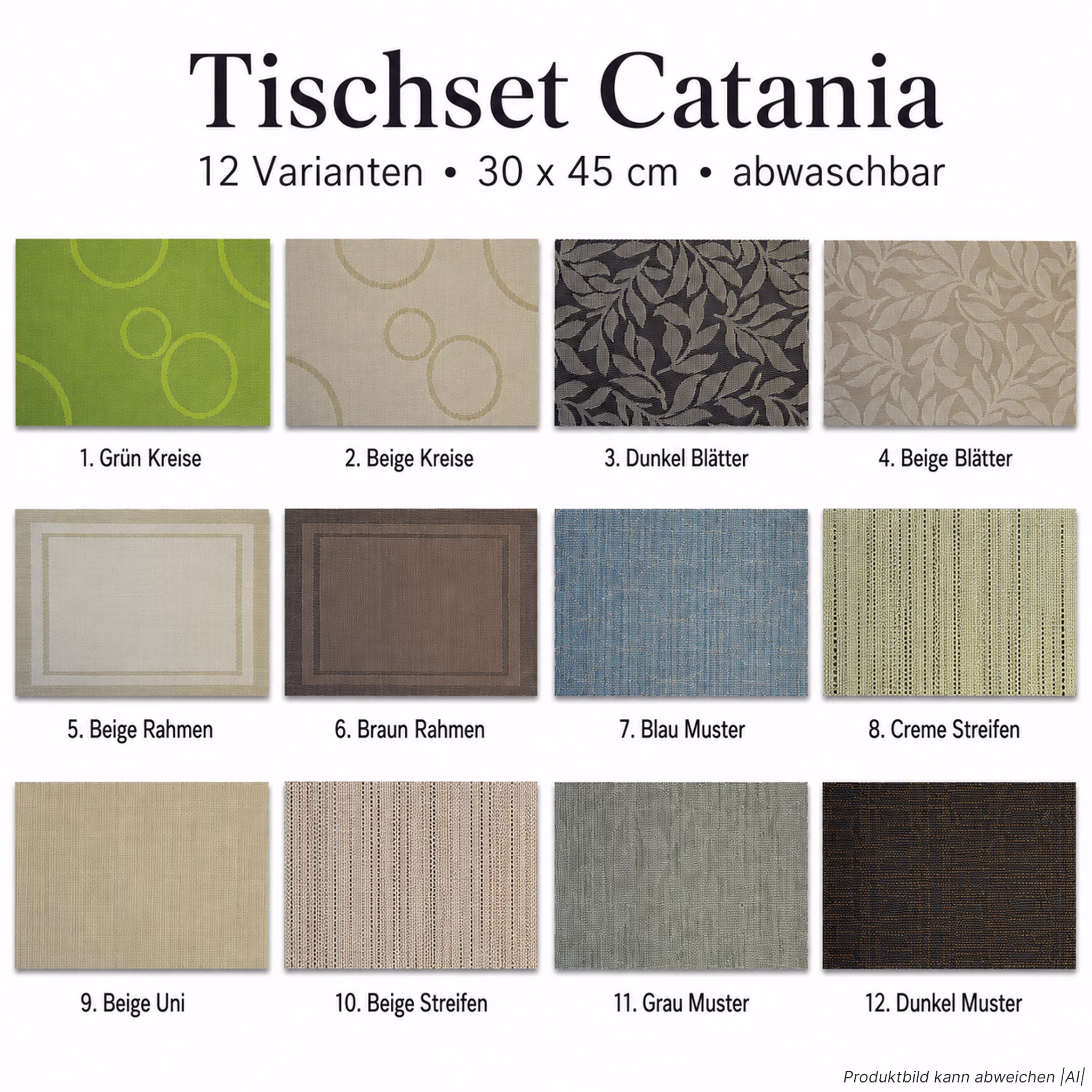 Bildmontage mehrerer Catania Tischsets Bildmontage mehrerer Catania Tischsets