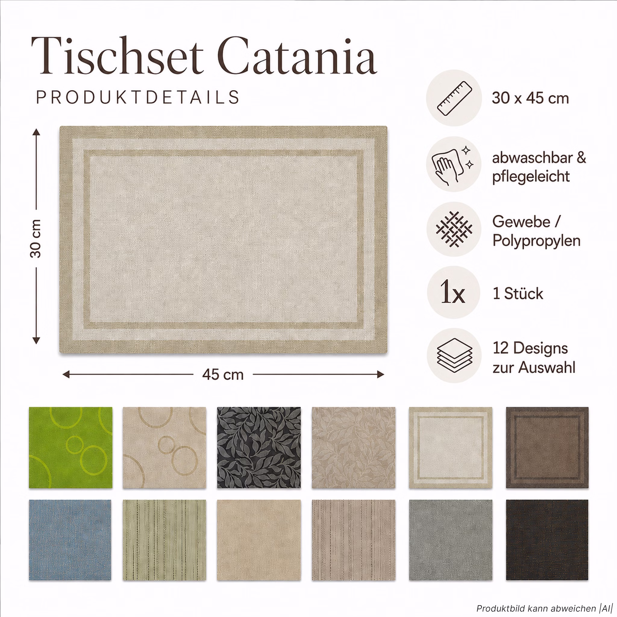 Bildmontage mehrerer Catania Tischsets Bildmontage mehrerer Catania Tischsets
