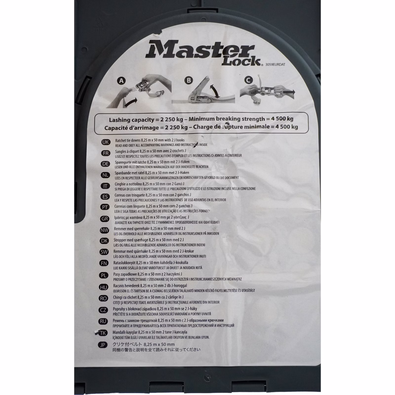 Bild des MasterLock Spanngurtes 8,25mx50mm
