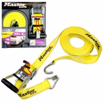 Bild des Spanngurtsets 8.25mx50mm in gelb ausgepackt und in Verpackung